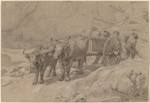 Ossen en Kiepwagen