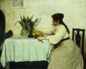 De bloemen schikken door Edwin Harris
