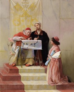 Bramante toont plannen voor de Basiliek van Sint-Pieter aan de Paus door Edwin Howland Blashfield