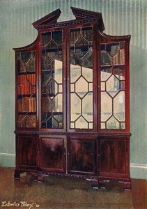 Gesneden Chippendale bibliotheekkast door Edwin John Foley