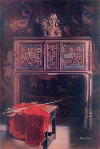 Gesneden Eiken Dressoir--Louis XII door Edwin John Foley