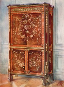 Ingelegd Ormolu-Gemonteerd Staand Secretaire van Esdoorn, Tulp, Koningshout, Hulst en Andere Houtsoorten--Natuurlijk en Gekleurd