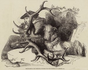 Hertenjacht in de Hooglanden, het Lichaam observeren door Edwin Landseer