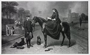 Koningin Victoria in Osborne, naar het schilderij van 1865