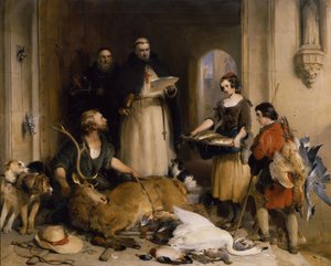 Scène in de oude tijd bij Bolton Abbey, c.1834 door Edwin Landseer
