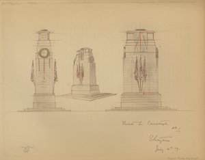Schets nr. 1 voor het Cenotaaf, Whitehall, Westminster, Londen