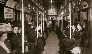 Hudson River metrotrein, New York, VS, c1901 door Edwin Levick