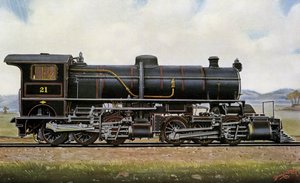 Stoomlocomotief Nr. 21. Onder de Mongolen: Mallet Compound Service in de Khingan Bergen, Peking - Kalgang Spoorweg