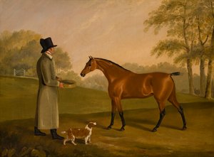 Een paard in een landschap met de stalknecht, David, Bennet, ca. 1805