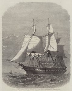 HMS Galatea, in opdracht van Kapitein HRH de Hertog van Edinburgh