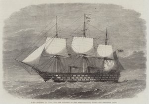 HMS Victoria, 102 kanonnen, het nieuwe vlaggenschip van de Middellandse Zeevloot