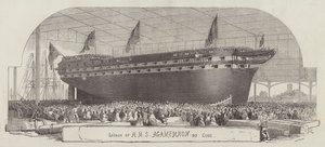 Lancering van HMS Agamemnon, 90 Kanonnen