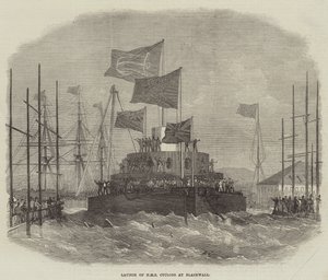 Te Water Laten van HMS Cyclops in Blackwall door Edwin Weedon