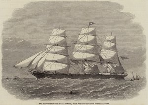 Het Clipper-Schip de Royal Edward, gebouwd voor de Red Cross Australian Line
