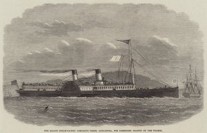 Het schip Alexandra van de Saloon Steam-Packet Company, voor passagiersverkeer op de Theems