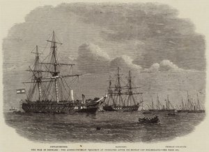 De oorlog in Denemarken, het Oostenrijks-Pruisische squadron bij Cuxhaven na zijn nederlaag bij Helgoland door Edwin Weedon
