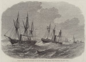 Schipbreuk van de stoomboot Hydaspe op de Pan Shoal Rhio Straat, nabij Singapore