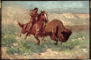 Een jonge Arapaho (olieverf op doek) door Edwin Willard Deming