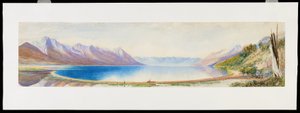 Het Bovenste Bereik van Lake Wakatipu, kijkend naar het zuiden, Zuidereiland, Nieuw-Zeeland door Edwyn Frederick Temple