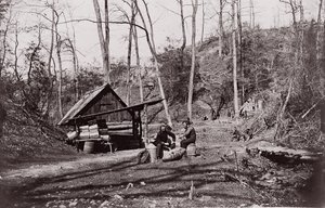 Een Union Station aan de James River opgericht voor het winnen van buskruit van de Confederatie