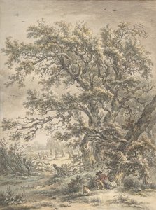 Een man rustend onder een boom, n.d. door Egbert van Drielst