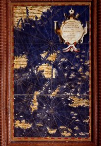 De Molukken Kaart gemaakt door Egnazio Danti (1536-1586) wiskundige, kosmograaf en Italiaanse architect. Rond 1567. Florence, Palazzo Vecchio, Sala del Mappamondo door Egnazio Danti