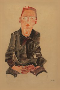 2022 NYR 20682 0724 000(egon schiele zittend bub met gevouwen handen portretstudie dr oska011034) door Egon Schiele