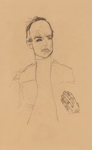 2022 NYR 20682 0724 001(egon schiele zittend jongen met gevouwen handen portretstudie dr oska011034) door Egon Schiele