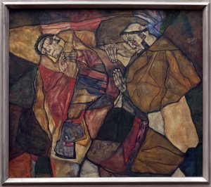 Agonie. Schilderij door Egon Schiele (1890-1918), Olieverf op doek 1912. Oostenrijkse kunst, 20e eeuw. Neue Pinakothek, München (Duitsland)
