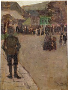 Voor de Leopoldidag in Klosterneuburg, 1907 door Egon Schiele