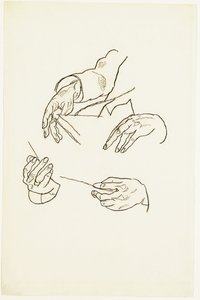 Handen, studies voor een portret van Dr. Hugo Koller door Egon Schiele