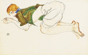 Knielende vrouw, 1912 door Egon Schiele