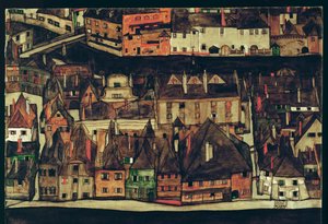 Krumau, Tsjechië (schilderij op doek)