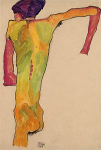 Mannelijke naakt, zichzelf ondersteunend, 1910