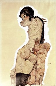 Moeder en kind door Egon Schiele