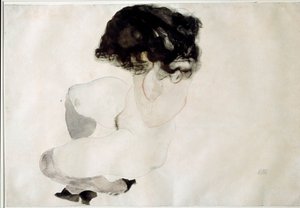 Naakte hurkende door Egon Schiele