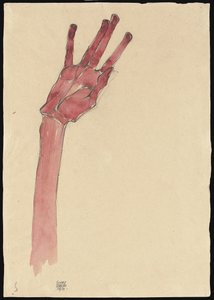 Opgeheven rode hand, 1910