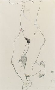 Rennende vrouw door Egon Schiele