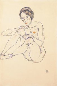 Zittende vrouwelijke naakt, 1914