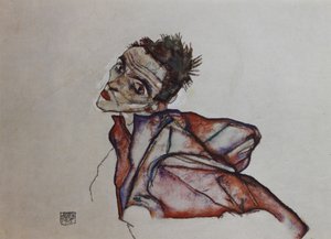 Zelfportret met Achterwaarts Gehouden Armen, 1915 door Egon Schiele