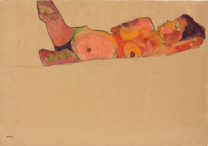 Slapend Meisje, 1910 door Egon Schiele