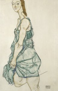 Staand meisje door Egon Schiele