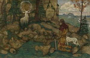 De visioen van Sint Hubertus, 1916 door Egon Schiele