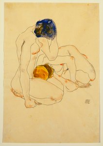 Twee Vrienden door Egon Schiele