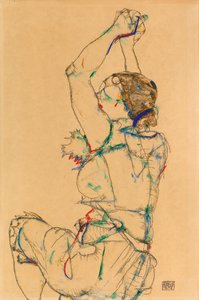 Vrouw met Opgeheven Armen, 1914 door Egon Schiele