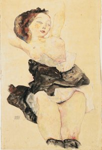 Jong meisje liggend, half naakt, 1912
