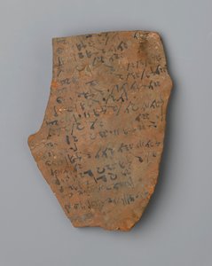 Ostrakon lijst van tijden van verlichting, mogelijk uit Elephantine door Egyptian