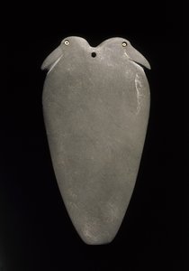 Palet met twee vogels, late Naqada II Periode tot vroege Naqada III Periode (3500-3050 v.Chr.) uit Edfu, provincie Aswan door Egyptian