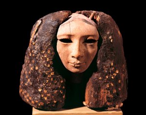 Portret van een prinses, uit Lisht, Middenrijk, Dynastie XII (hout) door Egyptian 12th Dynasty