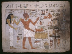 Muurfragment uit het Graf van Amenemhet en Zijn Vrouw Hemet door Egyptian 12th Dynasty